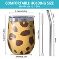 thumbnail image 5 of 12oz Stemless Wine Tumblers Yellow and Brown Of Leopard Print Vacuum Insulated Stainless Steel Travel Tumbler Cups Mug with Lid and Straw for Champaign,Cocktail,Beer with Cleaning Brush, 5 of 5