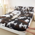 thumbnail image 3 of Castle Fairy Western Bull Skull Twin Sheet Sets 3pcs for Boys Girls,Farmhouse Cow Print Twin Fitted Sheet Microfiber,Wildlife Animal Hunting Breathable Flat Sheet,Super Cozy Room Decor, 3 of 7
