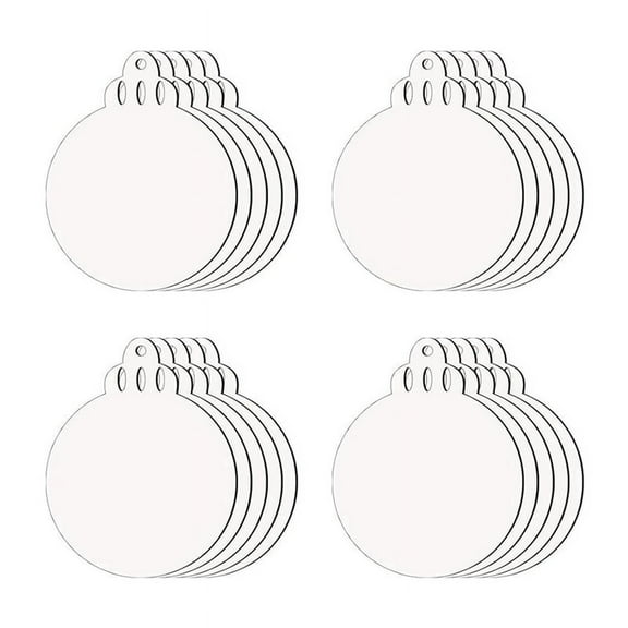 20 PCS Sublimation Christmas Ornaments Blanks MDF Double Sided Heat Transfer Sublimation Memorial Christmas Ornament