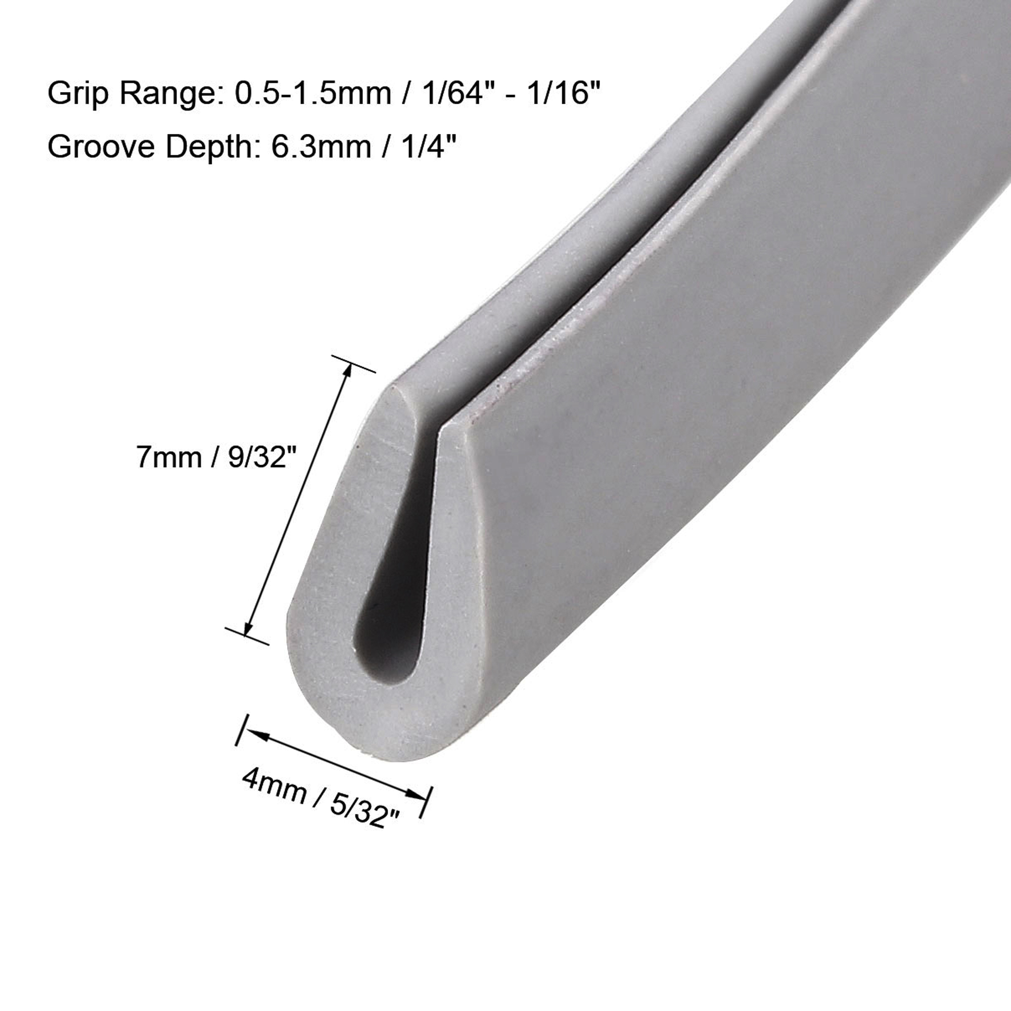 Protection Bord En Silicone Noir U Canal - 1m De Longueur - Pour épaisseurs 0.1 à 1.5mm