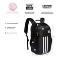thumbnail image 3 of adidas League Three Stripe Backpack, Black/White, One Size, 3 of 7