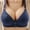 Dark Blue, variant on WREESH Push-Up Bra Women Embroidered Glossy Comfortable Breathable Bra Underwear No Underwire Bras Plunge Bra Underwear Black