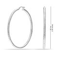thumbnail image 5 of LeCalla 925 Sterling Silver Click-Top Extra Large Diamond-Cut Classic Italian Design Hoop Earring Jewelry Gifts for Women and Teen 60MM, 5 of 8