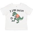 thumbnail image 3 of Inktastic I Love Soccer-dinosaur in Orange Boys or Girls Toddler T-Shirt, 3 of 5