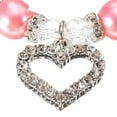 thumbnail image 5 of Heart Shape Cat and Dog Jewelry Pearl Necklace Diamond-studded Pet Accessories Collar Necklaces Pet Collar Pendants WHITE L, 5 of 8