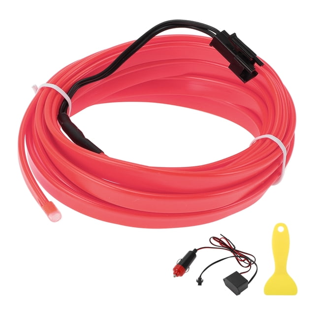 Cuerda de luz LED EL de 3 metros Unique Bargains, tira de luz brillante para decoración de coches, encendedor de cigarrillos (12v) rosa