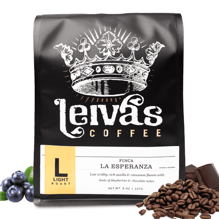 Leiva’s Whole Bean Light Roast Coffee, Roasted to Order, Small Batch Guatemalan Beans – Finca La Esperanza Single Origin Coffee Beans w/ Vanilla, Cinnamon & Chocolate Notes - Low Acidity Roast