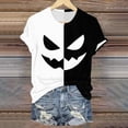 thumbnail image 2 of Godom Halloween Shirts for Women Graphic Letter Print T Shirt Short Sleeve Tees Tops, 2 of 7