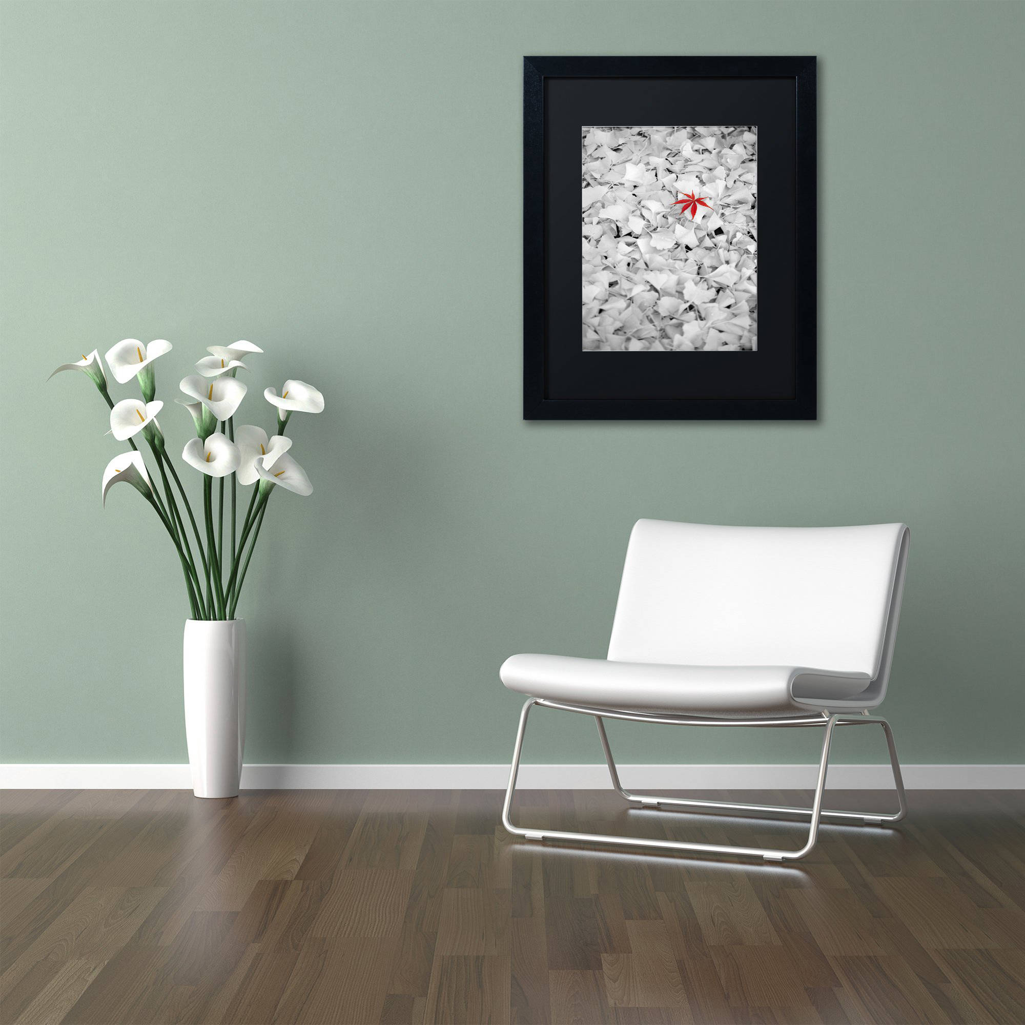 Trademark Fine Art "Rebel Leaf" Canvas Art by Philippe Sainte-Laudy Black Matte, Black Frame