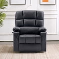 thumbnail image 2 of MCombo Medium Dual Motor Power Lift Recliner Chair with Massage and Heat for Elderly People, Infinite Position, Extended Footrest, Faux Leather 7679 (Black, Medium), 2 of 9