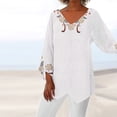thumbnail image 2 of Birdeem Femmes Décontracté Manches Longues Col en V Hauts Blouse Ample T-Shirts Imprimés Blouse, 2 of 9