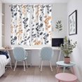 thumbnail image 4 of Grey Orange Botanical Kitchen Curtains Window Panels, Watercolor Spring Floral Summer Leaf Insulated Window Treatment Curtain, Grommet Curtains for Bedroom/Living Room/Bathroom, 2 Piece 52"Wx72"L, 4 of 8
