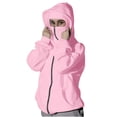 thumbnail image 3 of Women's Balaclava Hoodie Zip Up Jacket with Mask Double Hooded Sweatshirt Wind Coat for Casual Streetwear Loungewear Winter Outdoor Fashion Essential Gift for Women | Aestivo,Pink L, 3 of 9