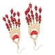 thumbnail image 5 of 2 pendientes de borla vintage ligeros con forma de gota roja con caja de almacenamiento para regalos navideños, 5 of 14