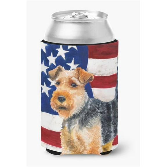 Welsh Terrier Patriotic Can or Bottle Hugger