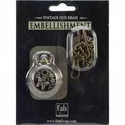 Old Brass No Mechanism Fob Watch with Chain Embellishment