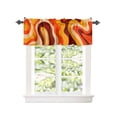 thumbnail image 2 of Kitchen Cafe Valance Curtain for Small Windows,Modern Groovy Psychedelic Rod Pocket Valances Abstract Marble Texture Aesthetic Art Window Treatment Panel for Living Room/Bedroom/Bathroom,60x18in, 2 of 9