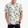 thumbnail image 3 of Balery Vintage Palm Trees Printed Men’s Short Sleeve Polo Shirt, Midweight Men's Shirt,Golf Polo shirts -X-Large, 3 of 9