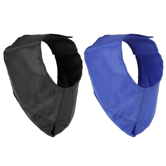 Bozal para Gato, 2 uds., cubierta para ojos, boca, tela de nailon transpirable, suministros de limpieza para lavado (azul, negro, L)