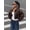 Brown, variant on Women's Faux Leather Jacket Button Down Long Sleeve Cropped Moto Coat
