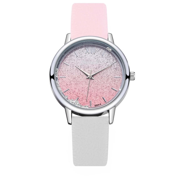 Reloj de cuarzo para mujer, relojes para mujer Juxiaosho, reloj de moda para mujer, reloj de cuero, reloj de vestir informal, reloj de pulsera de cristal, paño de cocina
