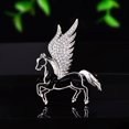 thumbnail image 3 of Broche de caballo con incrustaciones de diamantes de imitación, broche de caballo volador, diseño tridimensional de caballo, para suéter, bufanda, vestido, insignia, accesorio de joyería, 3 of 7