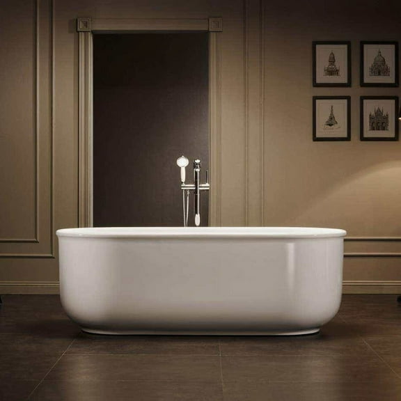 Taft 67 Inch Acrylic Double Ended Freestanding Tub - No Faucet Drillings