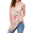 thumbnail image 4 of Hibeli Women Sleeveless Floral Print U Neck Zip-up Back Swing Summer Tunic Tank Tops, 4 of 8