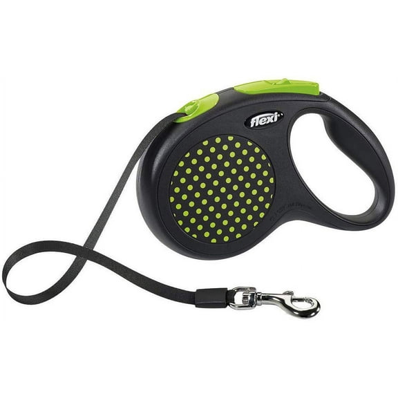 FLEXI Design 25kg (55Lbs) 5 Meter (16Ft) Medium Tape Retractable Dog Lead Green