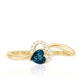 thumbnail image 3 of Rosec Jewels Heart Shape London Blue Topaz Promise Ring with Diamond (AAA Quality), 10K Yellow Gold, US 8.50, 3 of 7
