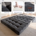 thumbnail image 3 of BYBYME 6 Inch Tri-Fold Mattress,Corduroy Folding Mattress,Filled with Whole Foam,Memory Foam Mattress Topper,Suitable for Sleeping,Camping,Twin,Dark Gray, 3 of 7