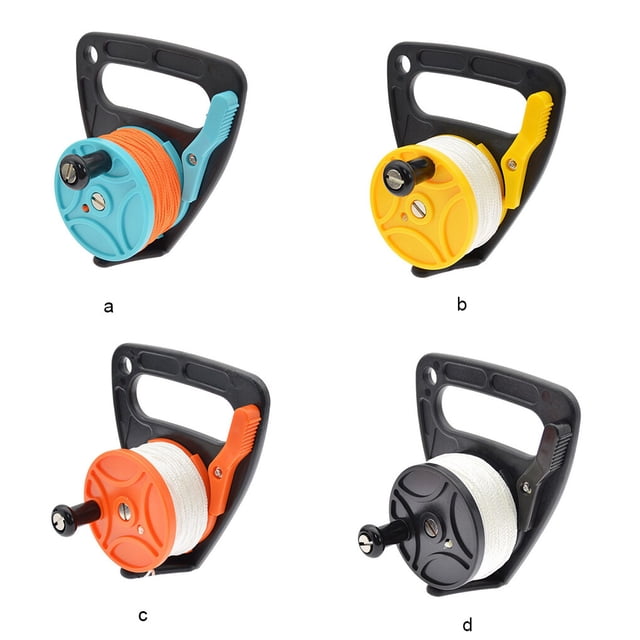 Diving Rope Reel with Handle Stopper Professions Line Winder Kayak Trolley Paracord Holder Spool Wheel Snorkeling Water Sports Blue