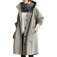 thumbnail image 2 of LoyisViDion Coat Womens Winter Loose Hooded Wild Elegant Windbreaker Comfortable Coat Outwear Gray 6(M), 2 of 5
