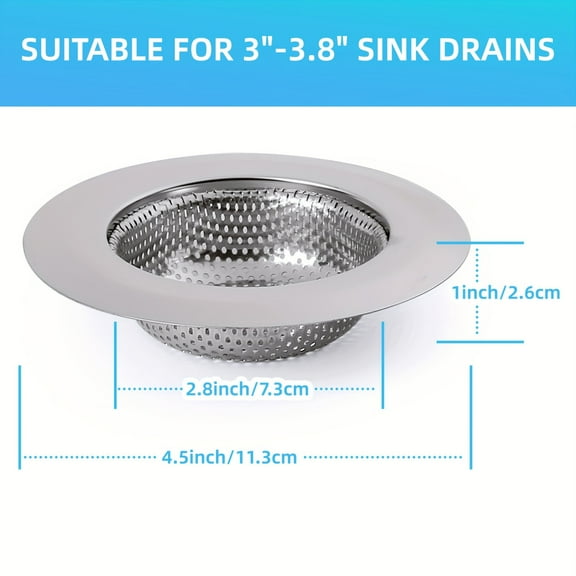 6 Pcs Sink Strainer for Most Kitchen Sink Drain Basket, Upgraded Double-Layer Safe Design Kitchen Sink Strainer (Outer Diameter 4.5 Inch)