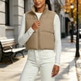 thumbnail image 3 of Vixolx Women Cropped Puffer Vest Zip Up Stand Collar Quilted Sleeveless Jacket Lightweight Fall Winter Casual Outerwear, 3 of 8