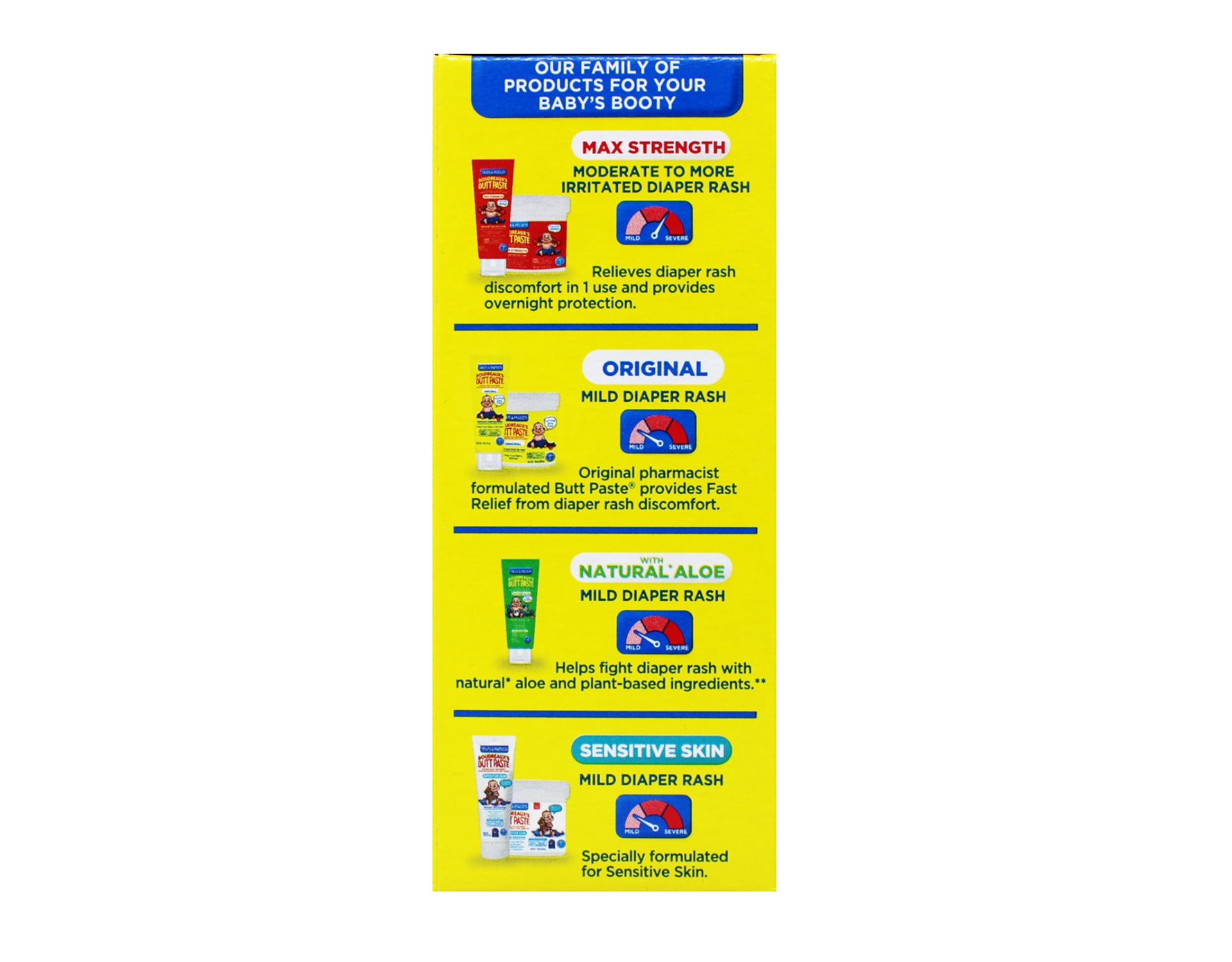 Original Boudreaux's Butt Paste Diaper Rash Ointment, 2 oz Tube (Pack of 6)
