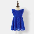 thumbnail image 2 of PatPat Family Matching Blue Lace Halter Sleeveless Dresses and Colorblock Short-sleeve Polo Shirts Sets, Blue, Baby Girl 9-12M, 2 of 6