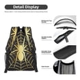 thumbnail image 4 of Yiaed Gold Spider On The Web Print School Backpack College Backpack Daypacks for Students High School Spacious and Durable Daypack for Work and Travel-One Size, 4 of 6