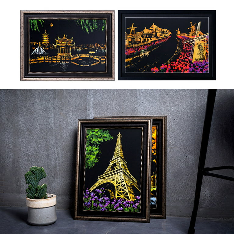 Archer City Scratch Painting Drawing Paper DIY Art Craft Scratchboard Wall  Decoration 