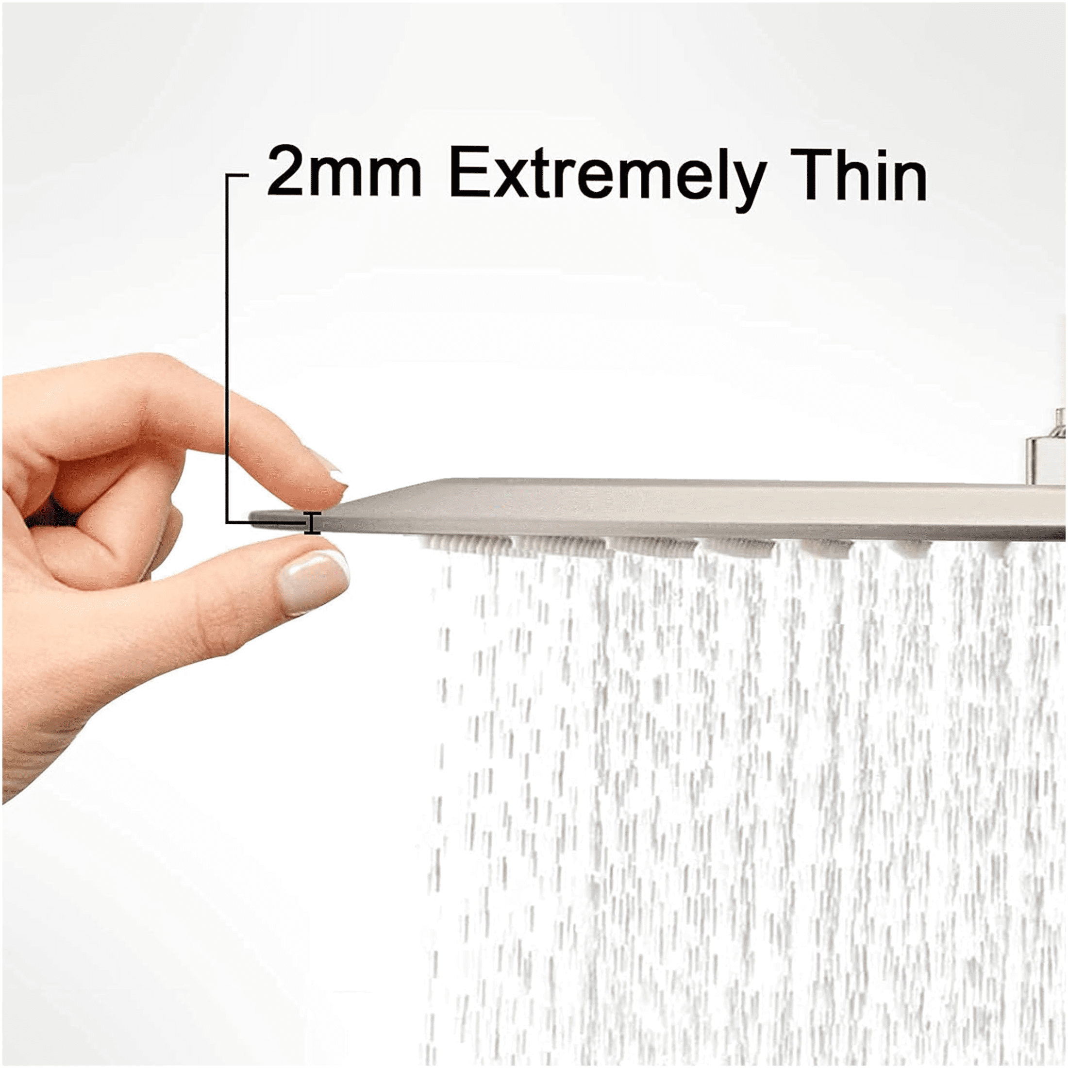 JERFIT 12 Inch Square Rain Shower Head, Brushed Nickel 304 Stainless Steel, High Pressure Rainfall Showerhead for Luxurious Spa Experience