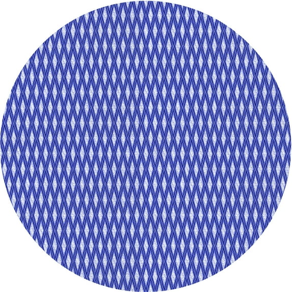 Ahgly Company Indoor Round Patterned Denim Blue Area Rugs, 6' Round