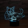 thumbnail image 1 of Lampe Visuelle 3D Changeant de Couleur LED Veilleuse Tactile Design Chaton, 1 of 8