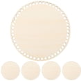 thumbnail image 1 of 5 Pcs Fond de Sac en Bois DIY Tricot Crochet Base de Modelage avec Trous, 1 of 8
