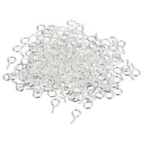 Uxcell 200 Pack Small Screw Eye Hooks Mini Eyelets Screws, 6.5x13x1.2mm, Silver Tone