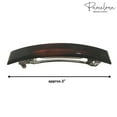 thumbnail image 6 of Parcelona French Large Bar Set of 2 Black N Shell Automatic Hair Clip Barrettes, 6 of 8