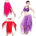 thumbnail image 3 of 37.8in 120D Chiffon Skirt Women's Belly Dance Skirt with Trimed Gold Sequins,1,1,1,37.8inch,Red, 3 of 5