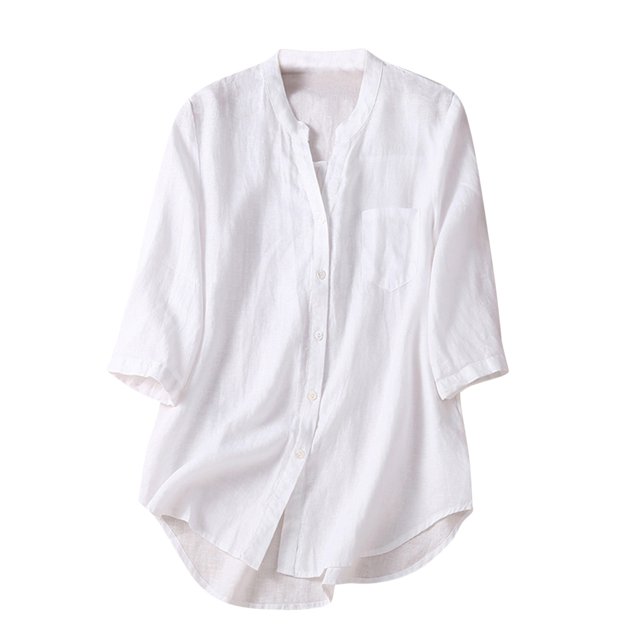 Elegante camiseta casual de manga corta con cuello en V para mujer, blusa OAVQHLG3B Store lin121212