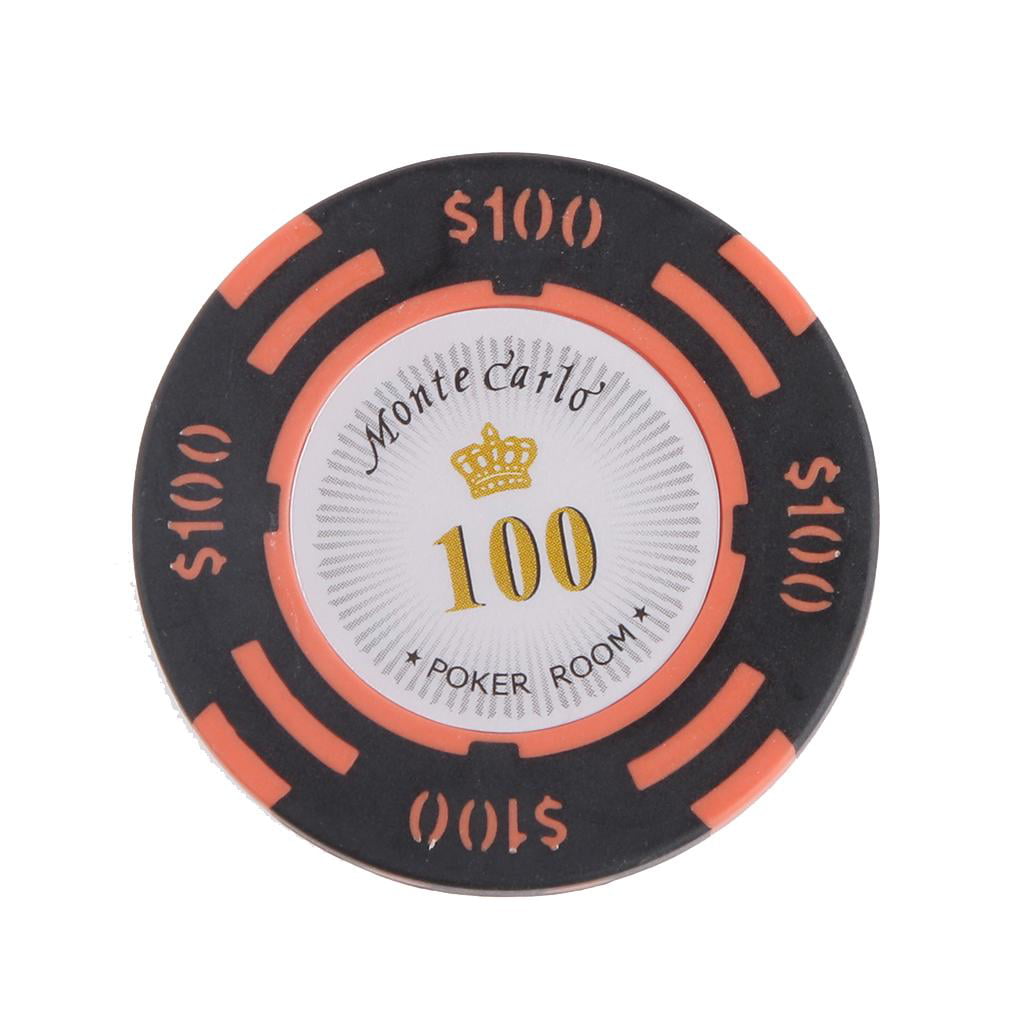 100 Dollar Nennwert Monte Carlo Pokerraum Label Casino Clay Chips Packung mit 10 