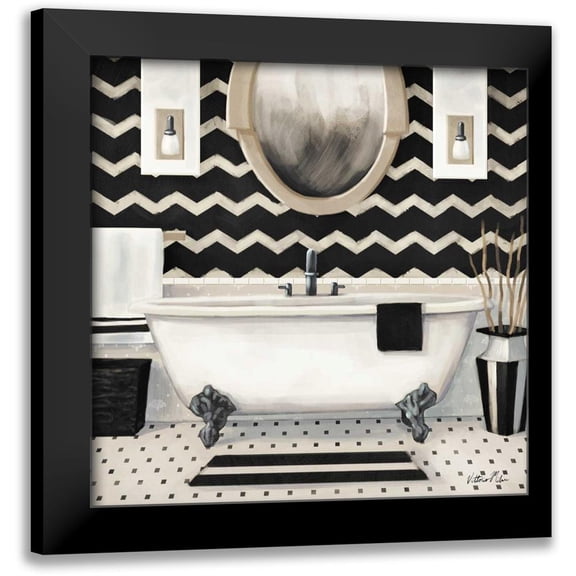 Milan, Vittorio 12x12 Black Modern Framed Museum Art Print Titled - Black and Gold Bath II
