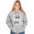 thumbnail image 3 of Love Faith Hope Christian Belief Zip Hoodie Sweatshirt Women Brisco Brands S, 3 of 5